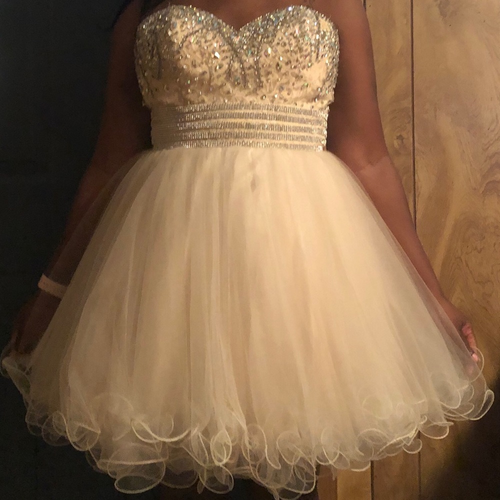 Organza sequin prom dress